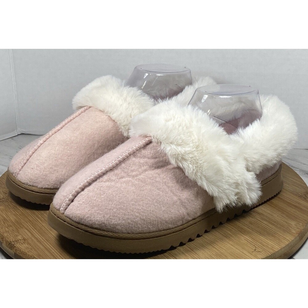 dluxe by Dearfoams June Felted Closed Back Slippers – Mauve, Women’s Large 9-10